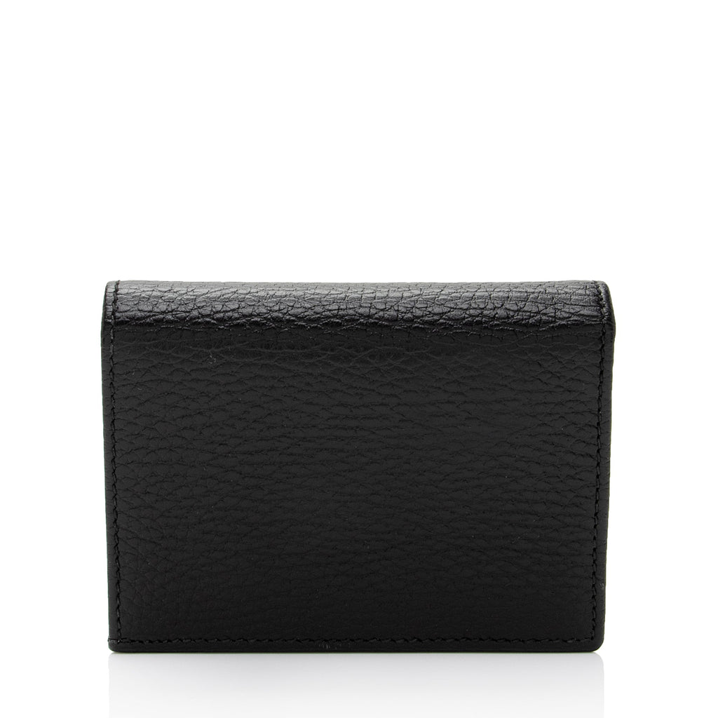 Gucci Pebbled Leather GG Marmont Card Case Wallet (SHF-dXo42g)