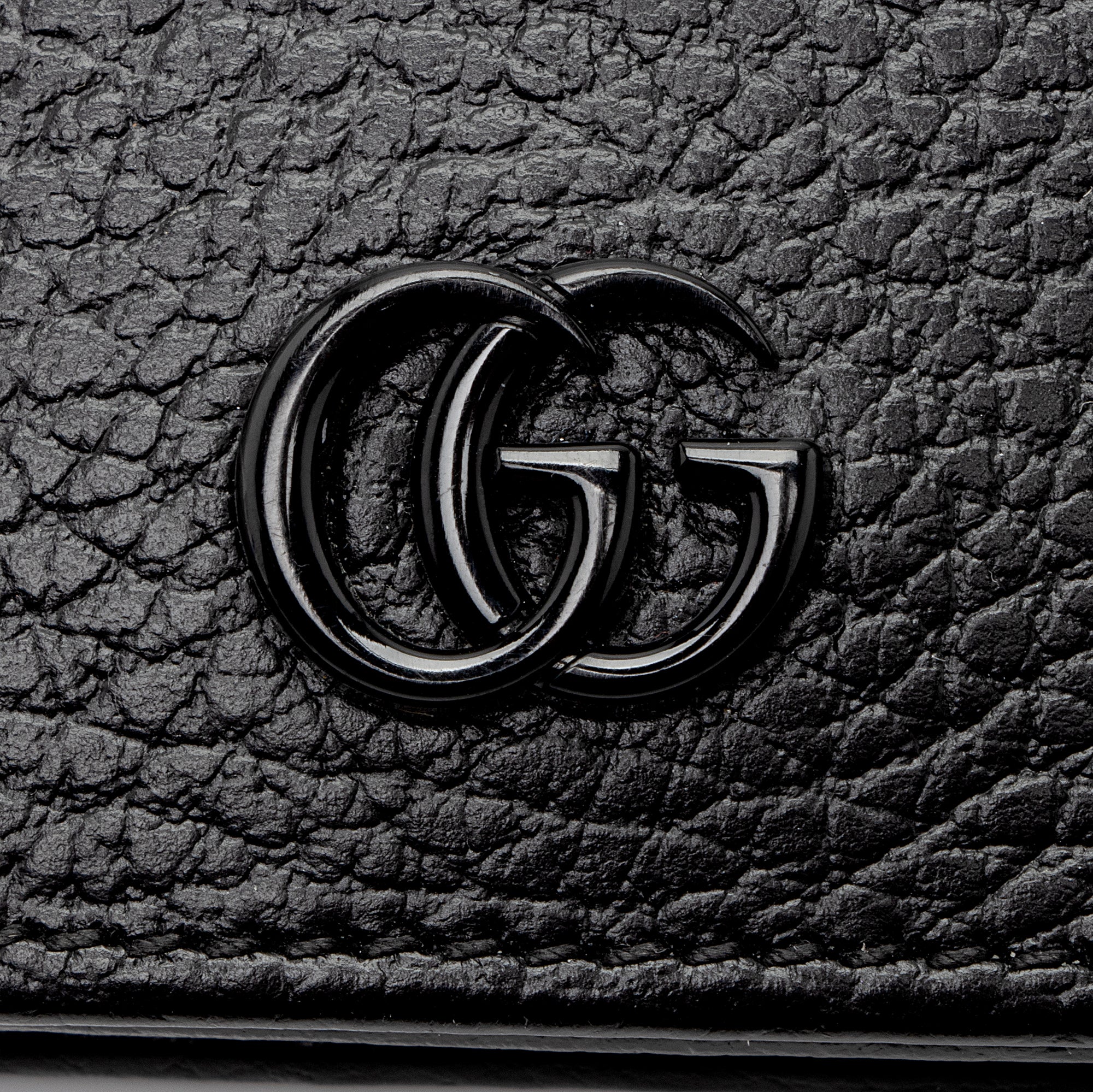 Gucci Pebbled Leather GG Marmont Card Case Wallet (SHF-dXo42g)