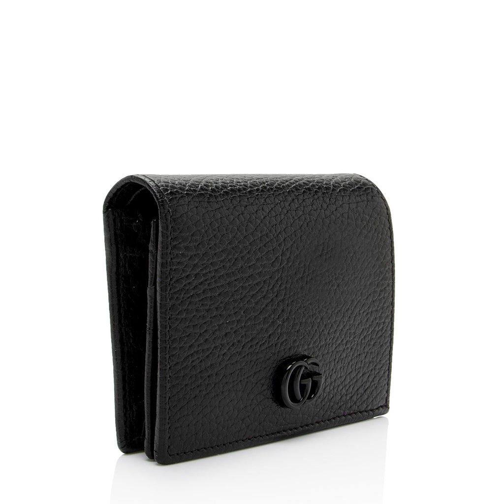 Gucci Pebbled Leather GG Marmont Card Case Wallet (SHF-dXo42g)