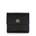 Gucci Pebbled Leather GG Marmont French Flap Wallet (SHF-22143)