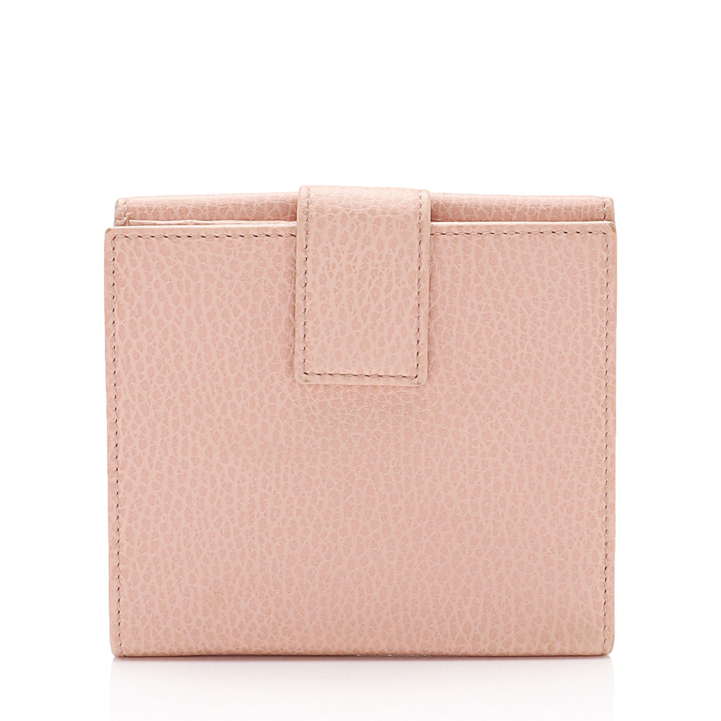 Gucci Pebbled Leather GG Marmont French Wallet (SHF-9hNv9T)