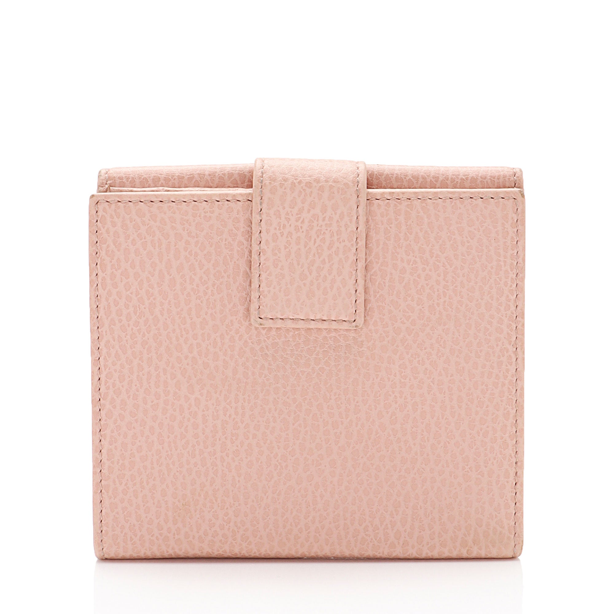Gucci Pebbled Leather GG Marmont French Wallet (SHF-9hNv9T)