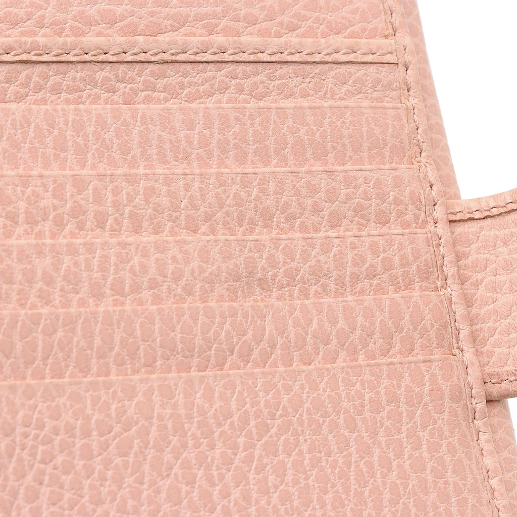 Gucci Pebbled Leather GG Marmont French Wallet (SHF-9hNv9T)