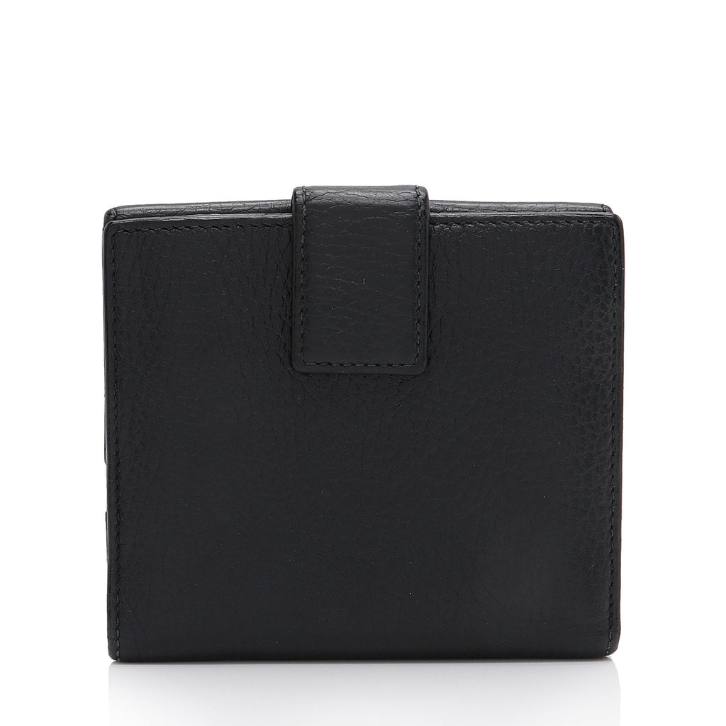 Gucci Pebbled Leather GG Marmont French Wallet (SHF-t6gHZo)