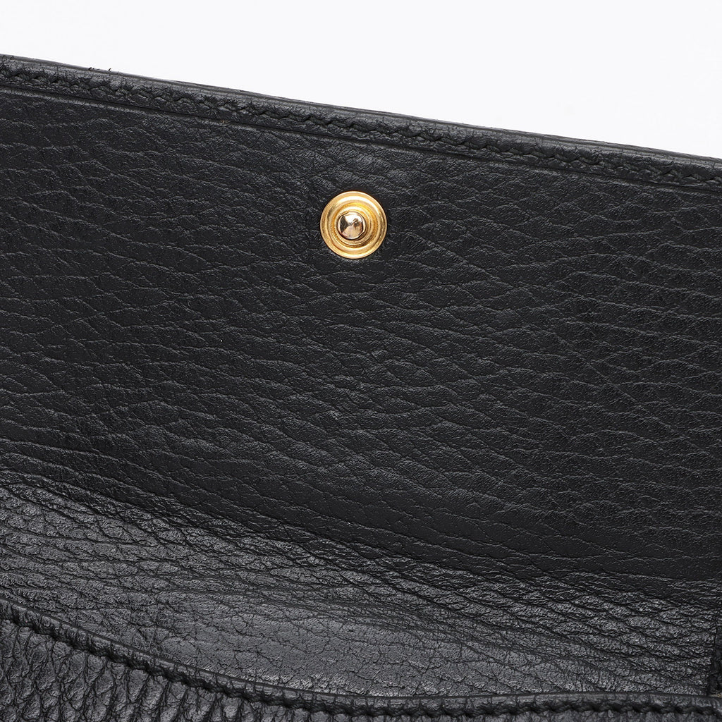 Gucci Pebbled Leather GG Marmont French Wallet (SHF-t6gHZo)
