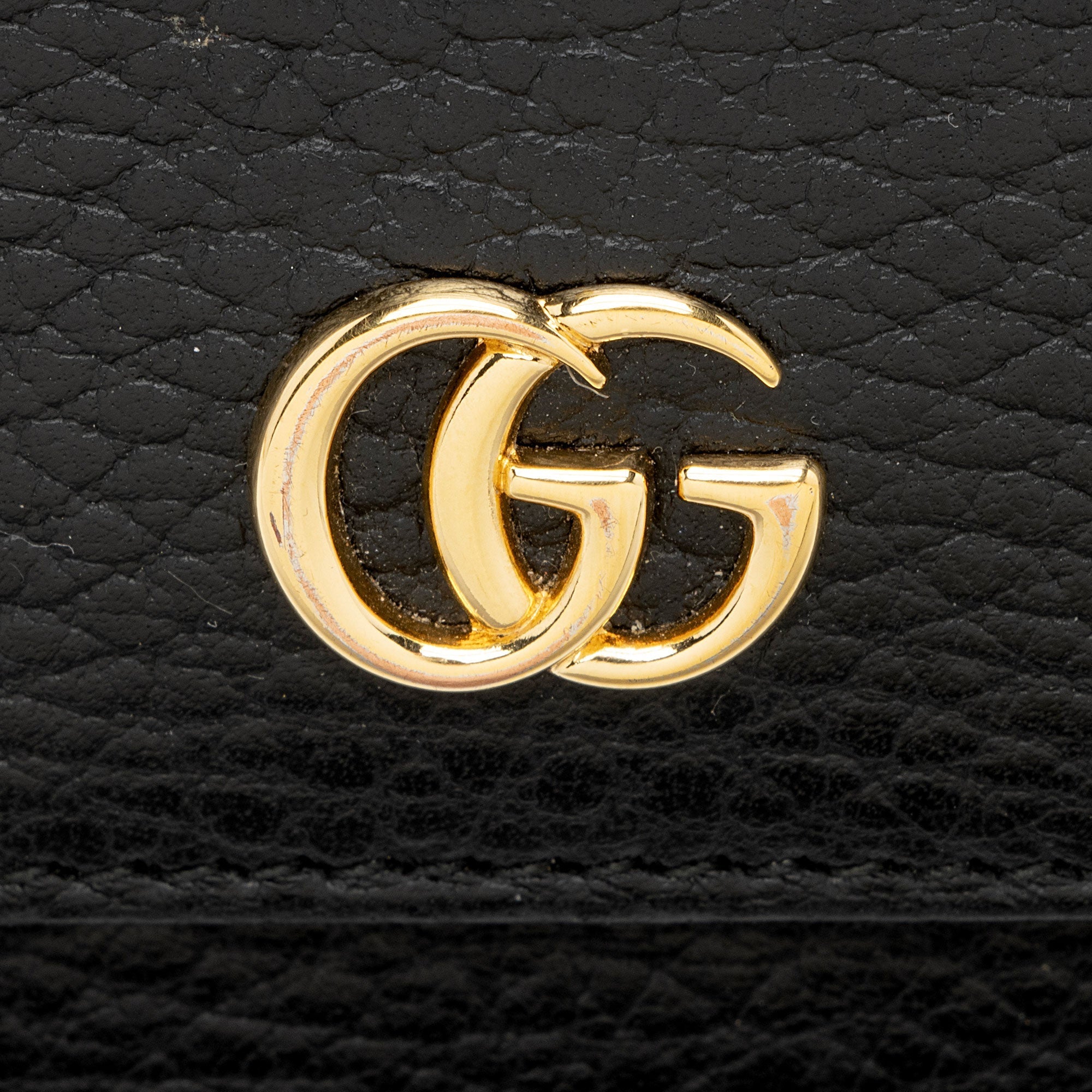 Gucci Pebbled Leather GG Marmont FrLBch Wallet