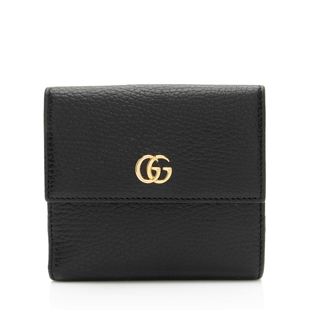 Gucci Pebbled Leather GG Marmont FrLBch Wallet