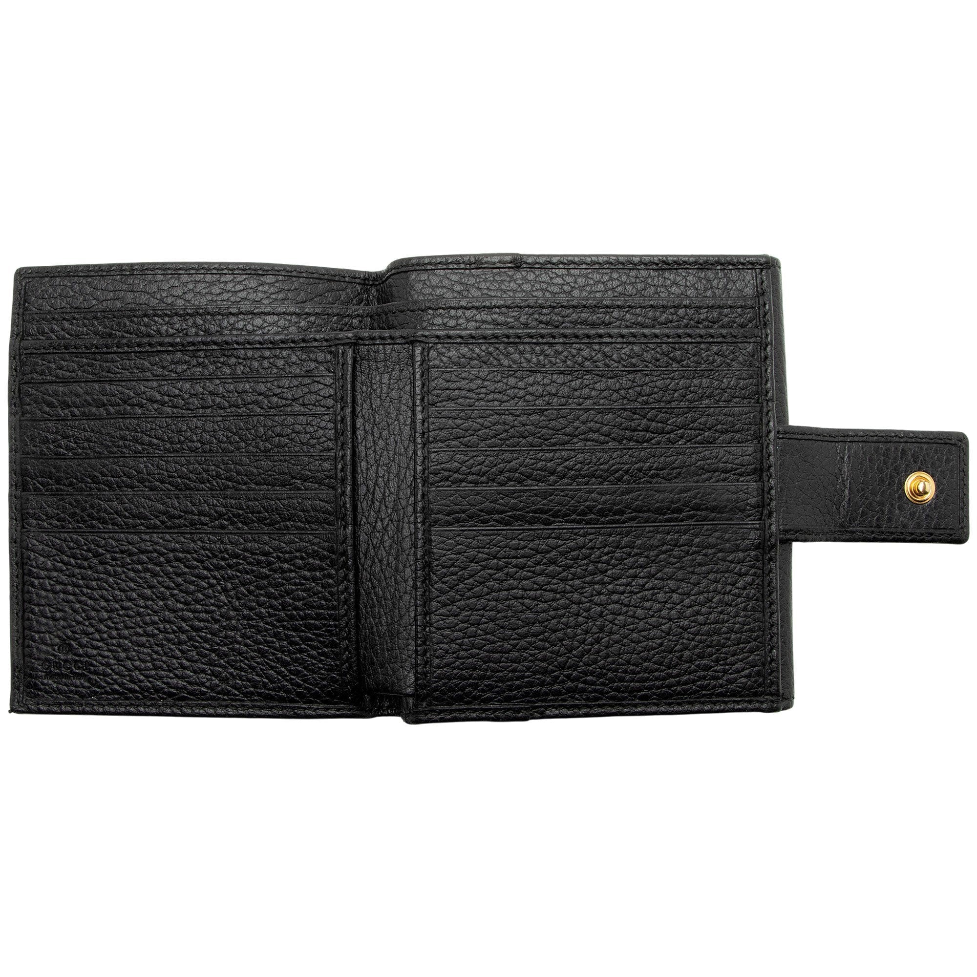 Gucci Pebbled Leather GG Marmont FrLBch Wallet