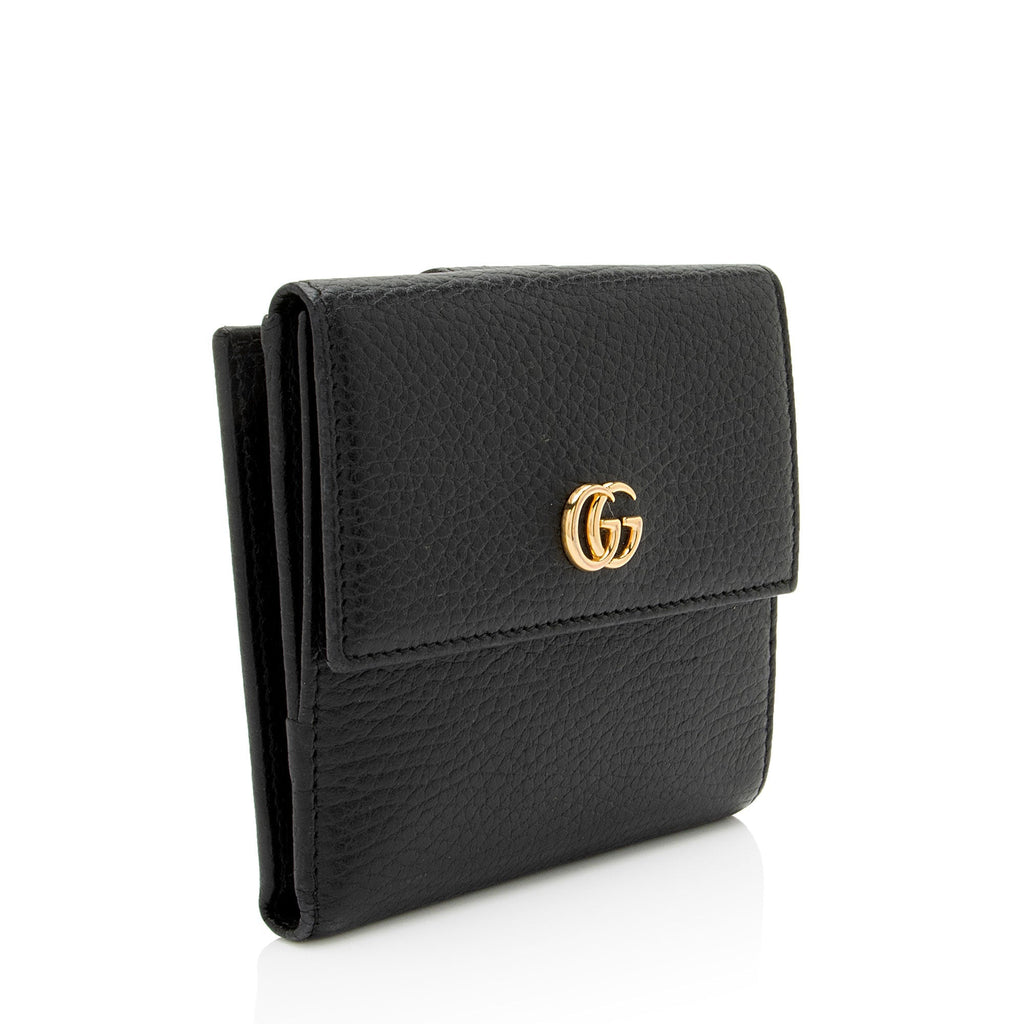 Gucci Pebbled Leather GG Marmont FrLBch Wallet