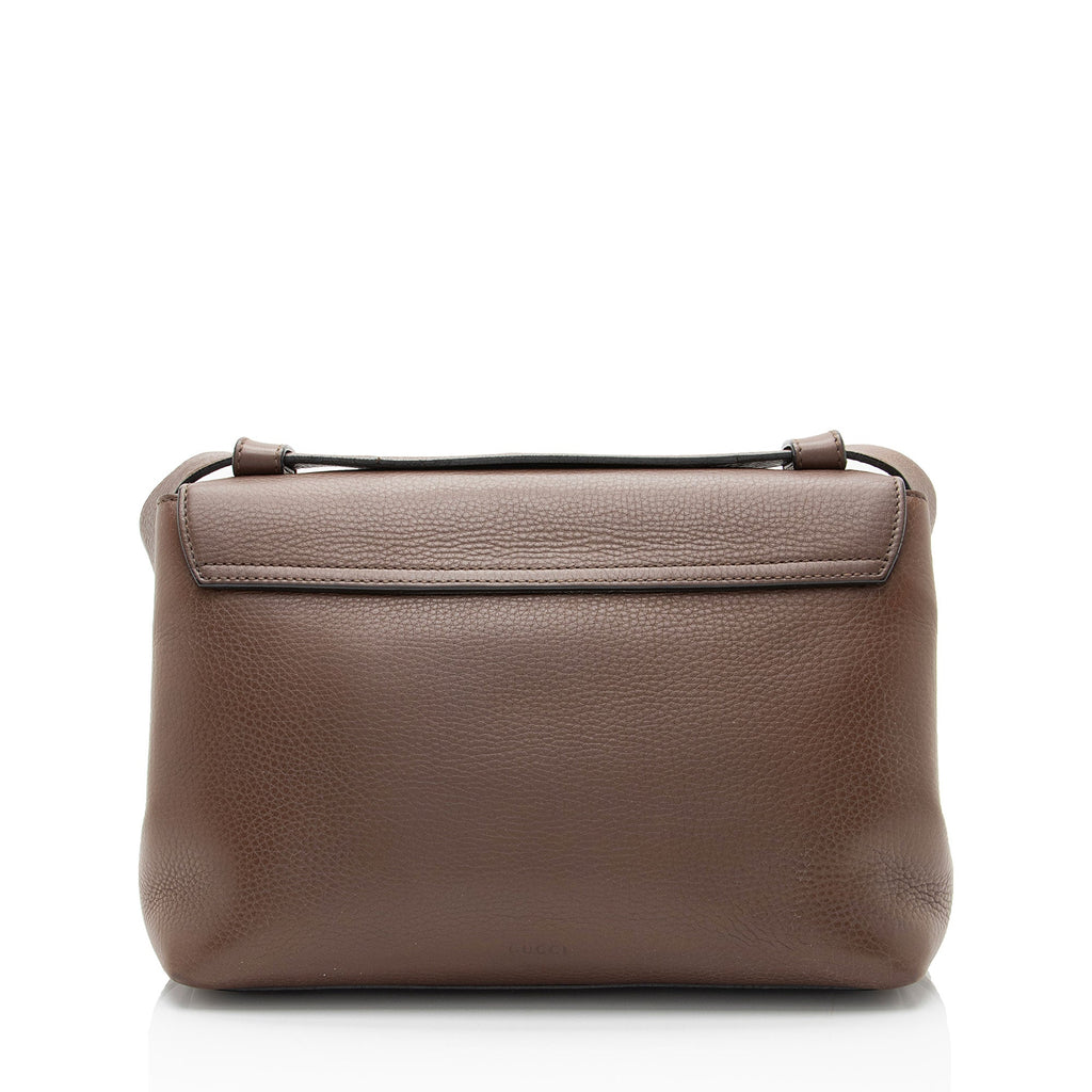Gucci Pebbled Leather GG Marmont Shoulder Bag (SHF-h48Iia)