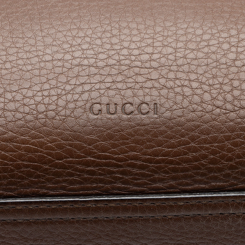 Gucci Pebbled Leather GG Marmont Shoulder Bag (SHF-h48Iia)