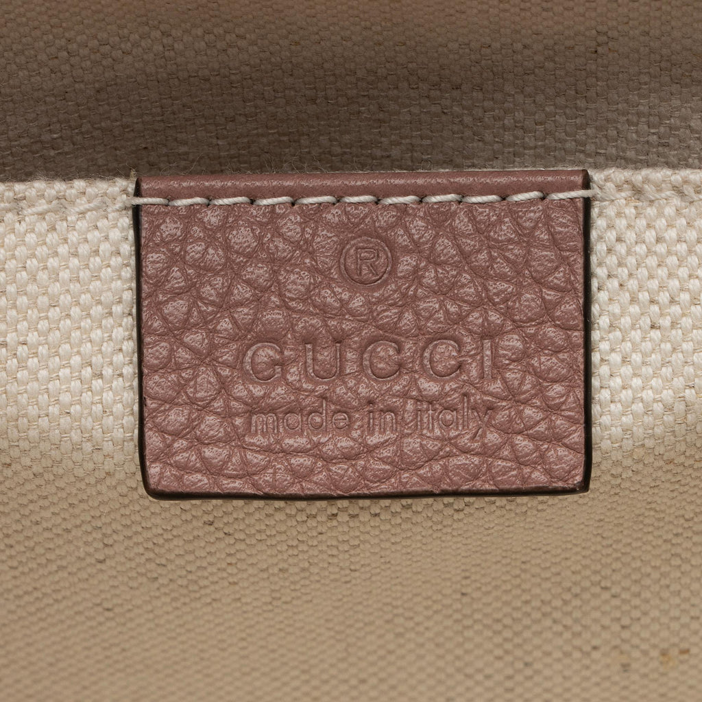 Gucci Pebbled Leather GG Marmont Top Handle Mini Shoulder Bag (SHF-1GP6PA)