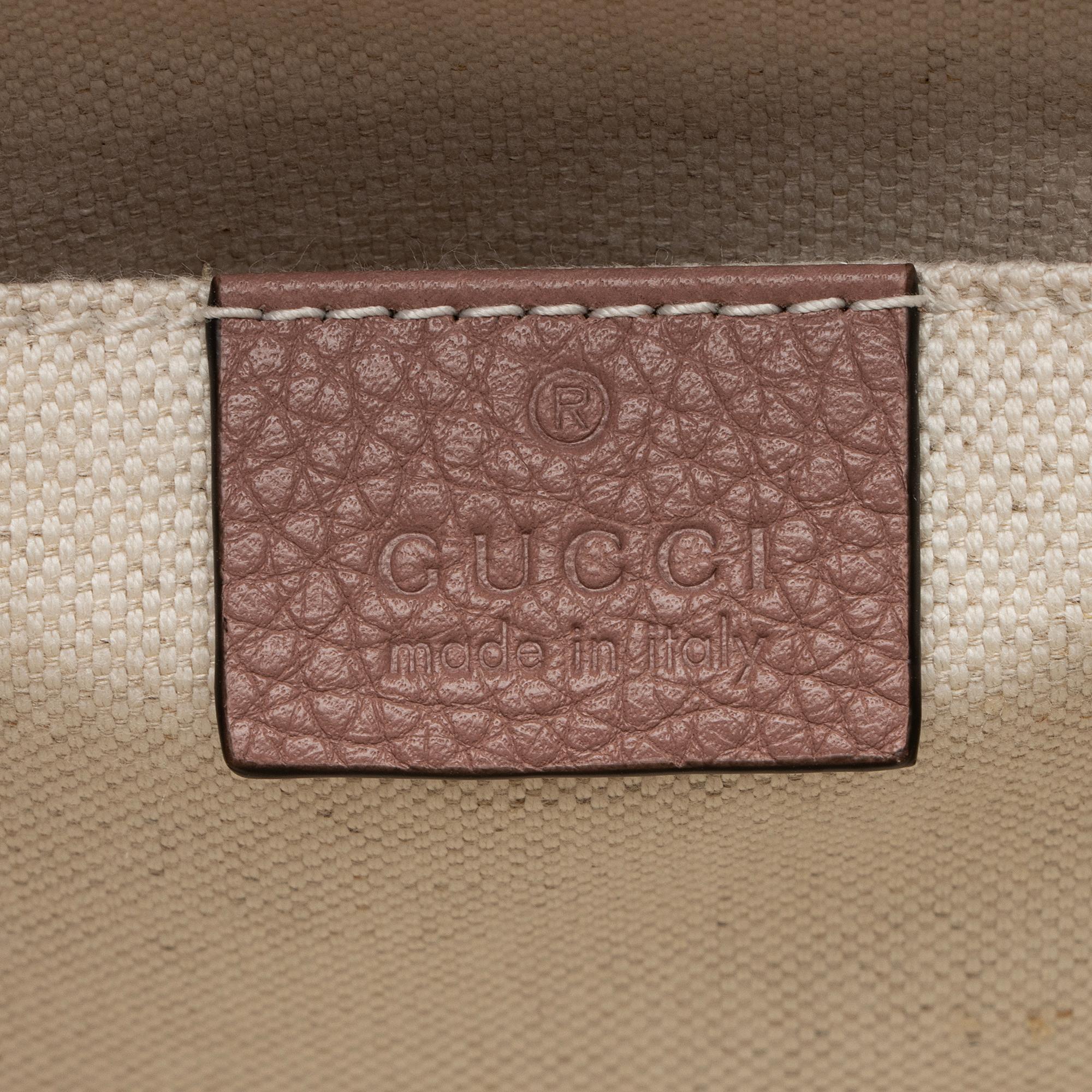 Gucci Pebbled Leather GG Marmont Top Handle Mini Shoulder Bag (SHF-1GP6PA)