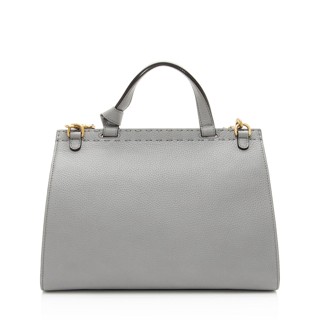 Gucci Pebbled Leather GG Marmont Top Handle