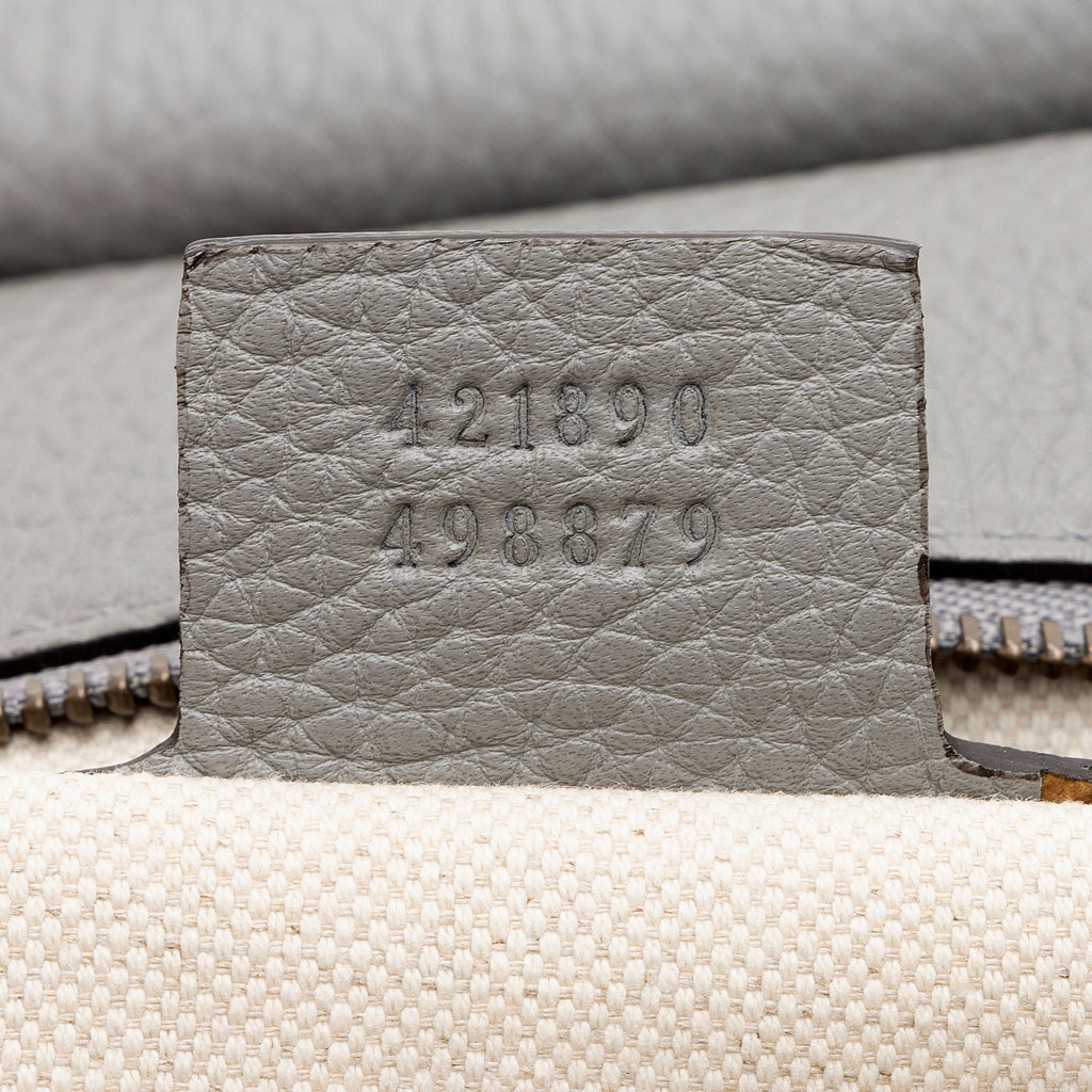 Gucci Pebbled Leather GG Marmont Top Handle