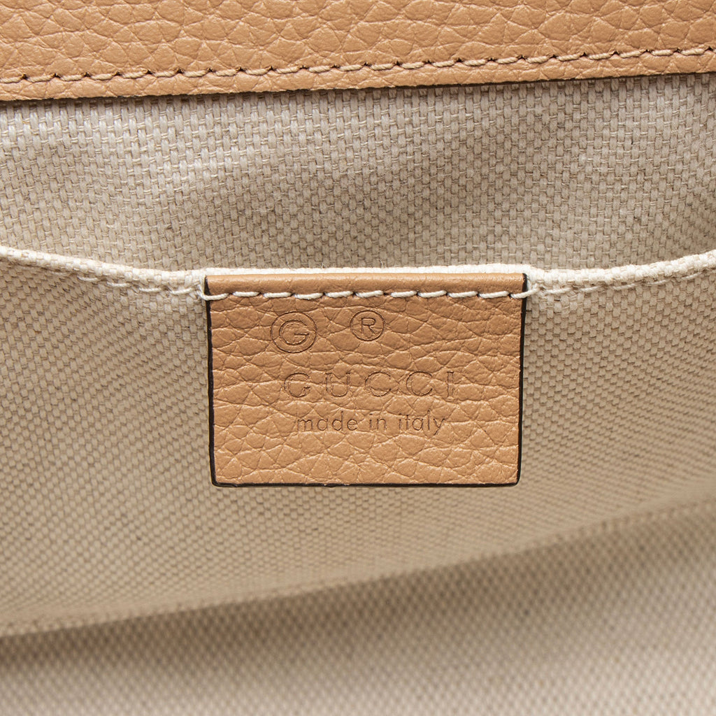 Gucci Pebbled Leather GG Marmont Top Handle