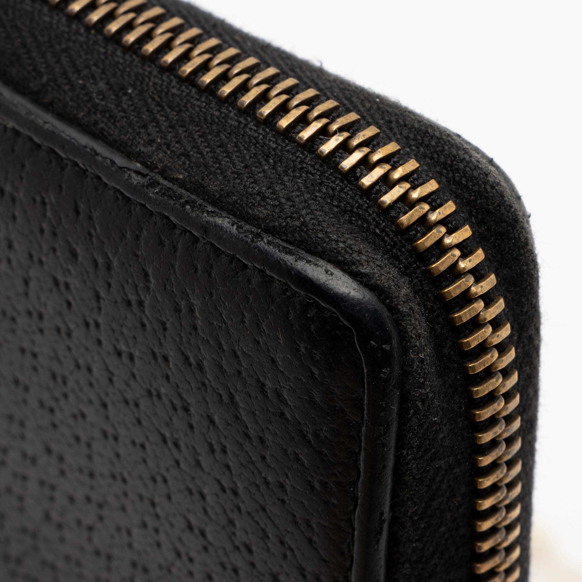 Gucci Pebbled Leather GG Marmont Zip Around Wallet (SHF-TFlGE9)