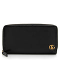 Gucci Pebbled Leather GG Marmont Zip Around Wallet (SHF-TFlGE9)
