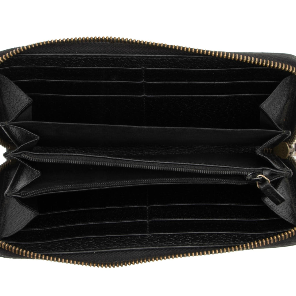 Gucci Pebbled Leather GG Marmont Zip Around Wallet (SHF-TFlGE9)