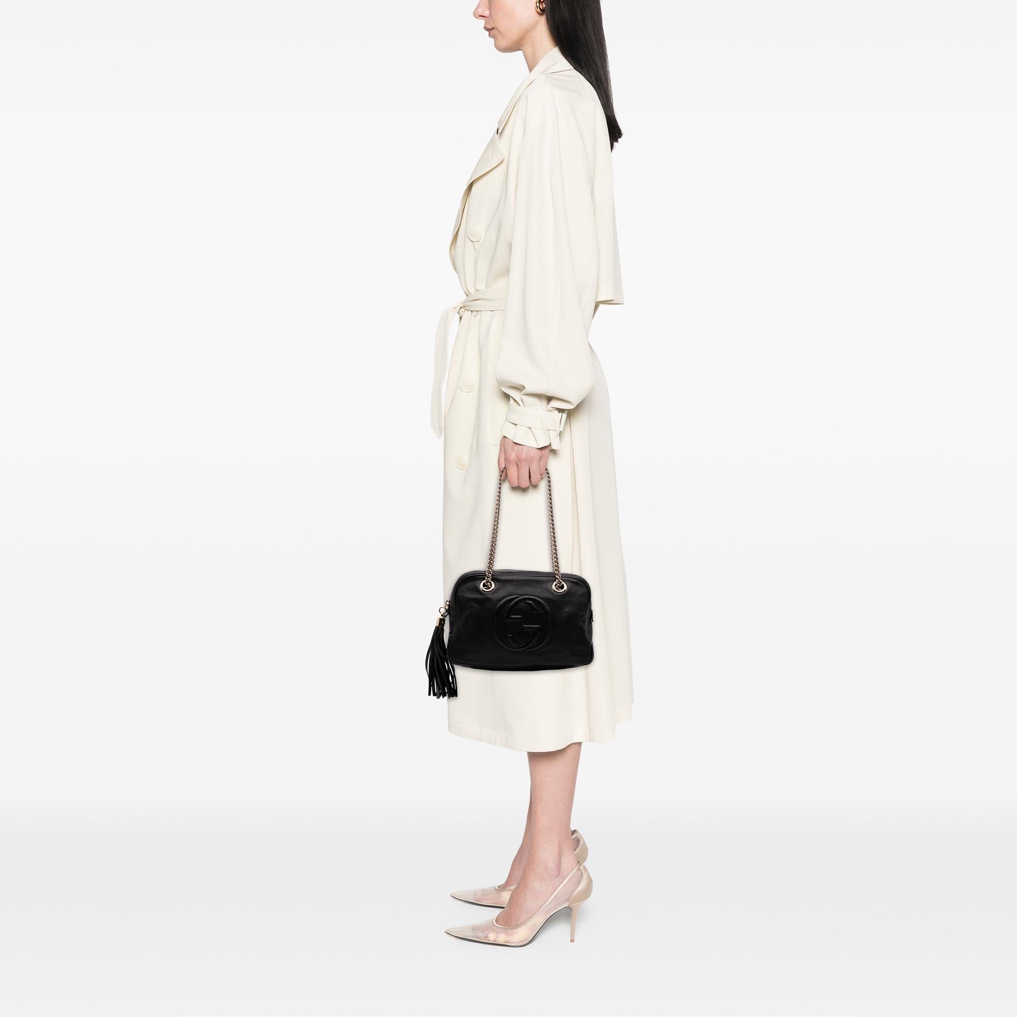 Gucci Pebbled Leather Soho Chain Zip Shoulder Bag