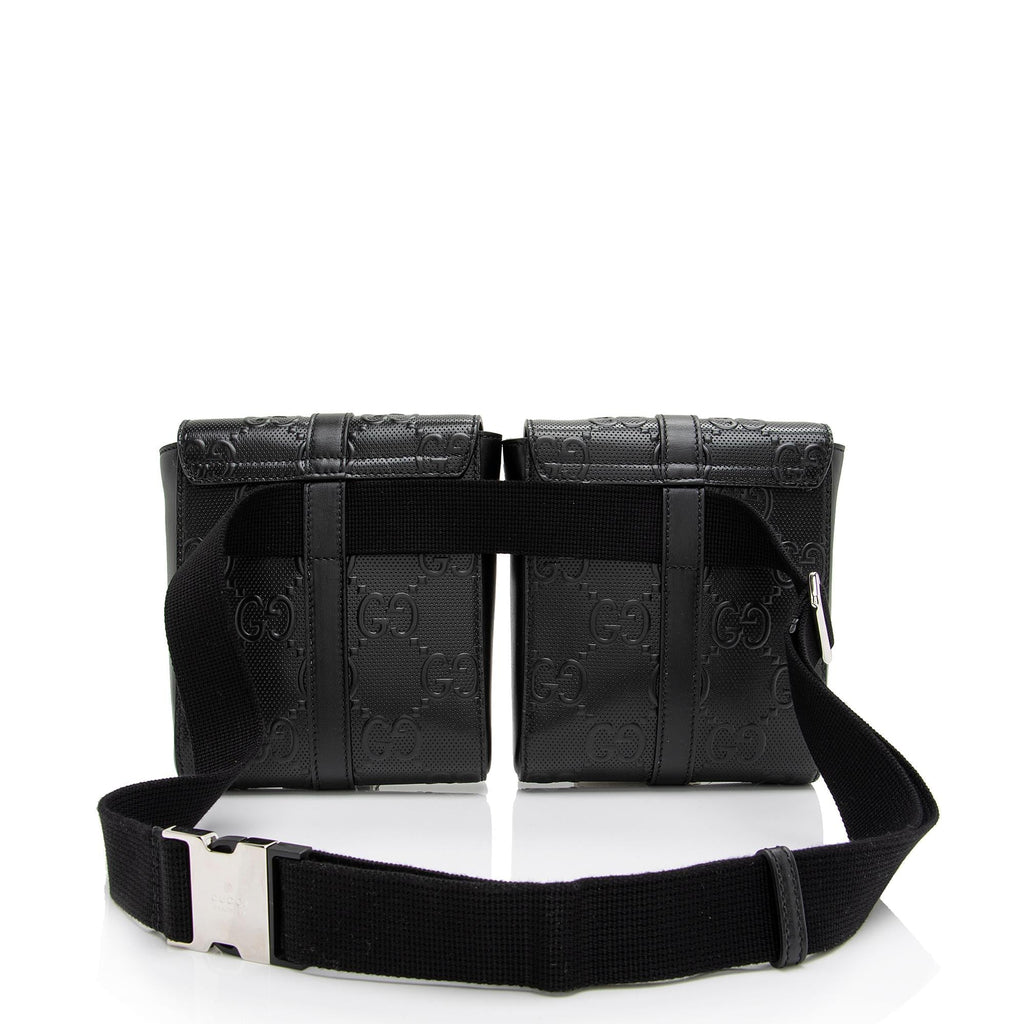 Gucci Perforated GG Double Belt Bag (SHF-ulhtMl)