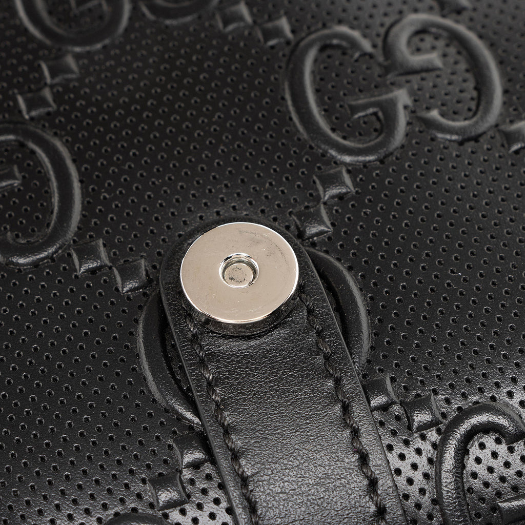Gucci Perforated GG Embossed Double Belt Bag (SHF-rNzGhH)