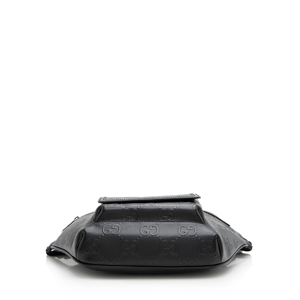 Gucci Perforated Gucci Embossed Pocket Belt Bag (SHF-21585)