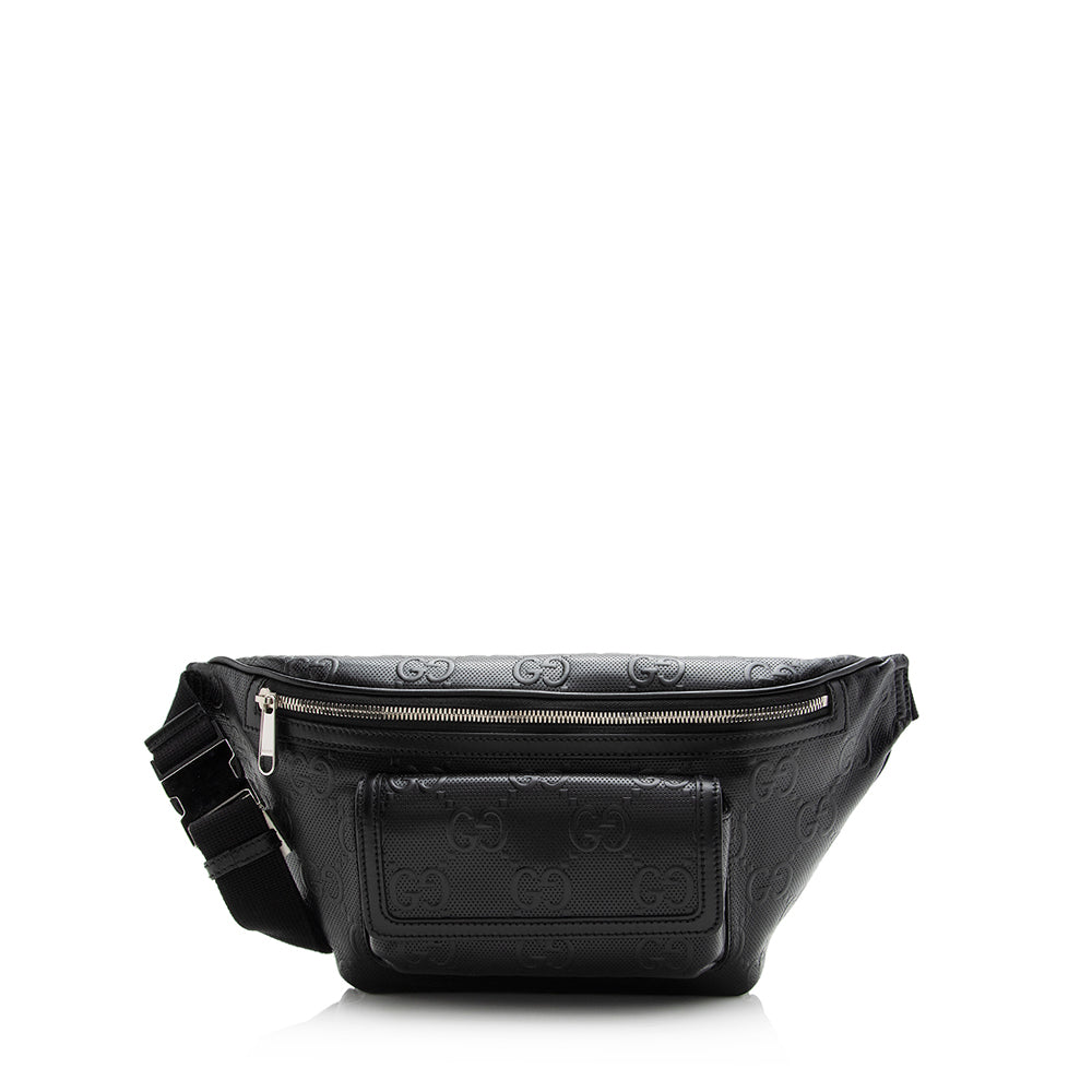Gucci Perforated Gucci Embossed Pocket Belt Bag (SHF-21585)