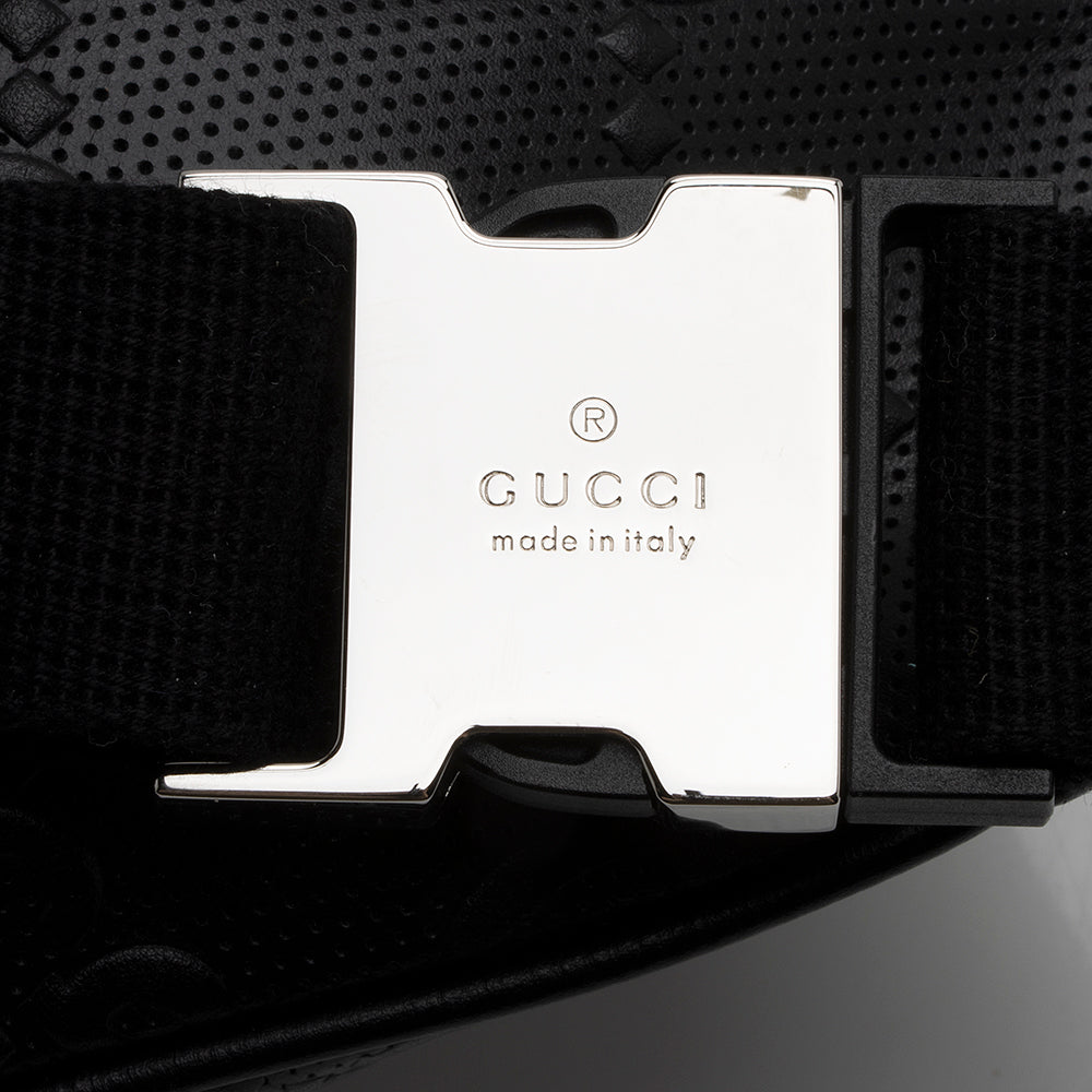 Gucci Perforated Gucci Embossed Pocket Belt Bag (SHF-21585)