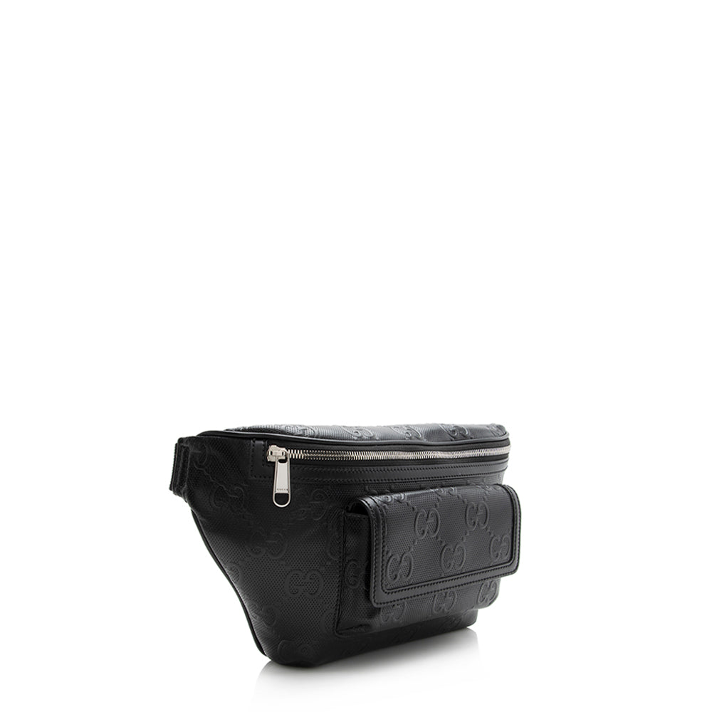 Gucci Perforated Gucci Embossed Pocket Belt Bag (SHF-21585)