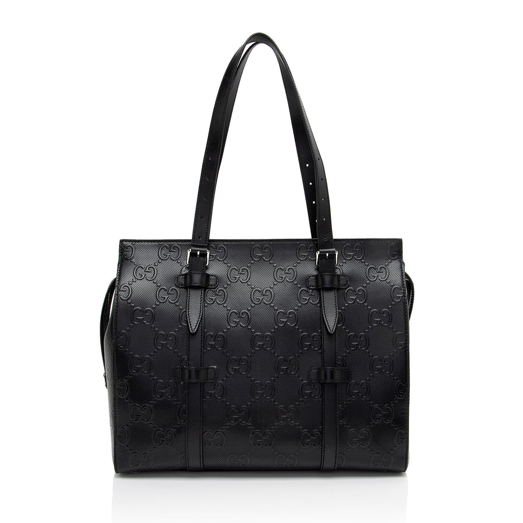 Gucci Perforated GG Embossed Zip Tote (SHF-Rjdpkd)
