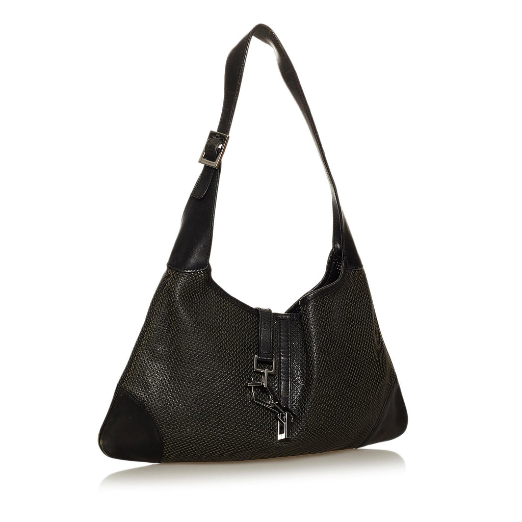 Gucci Perforated Jackie Leather Shoulder Bag (SHG-28887)