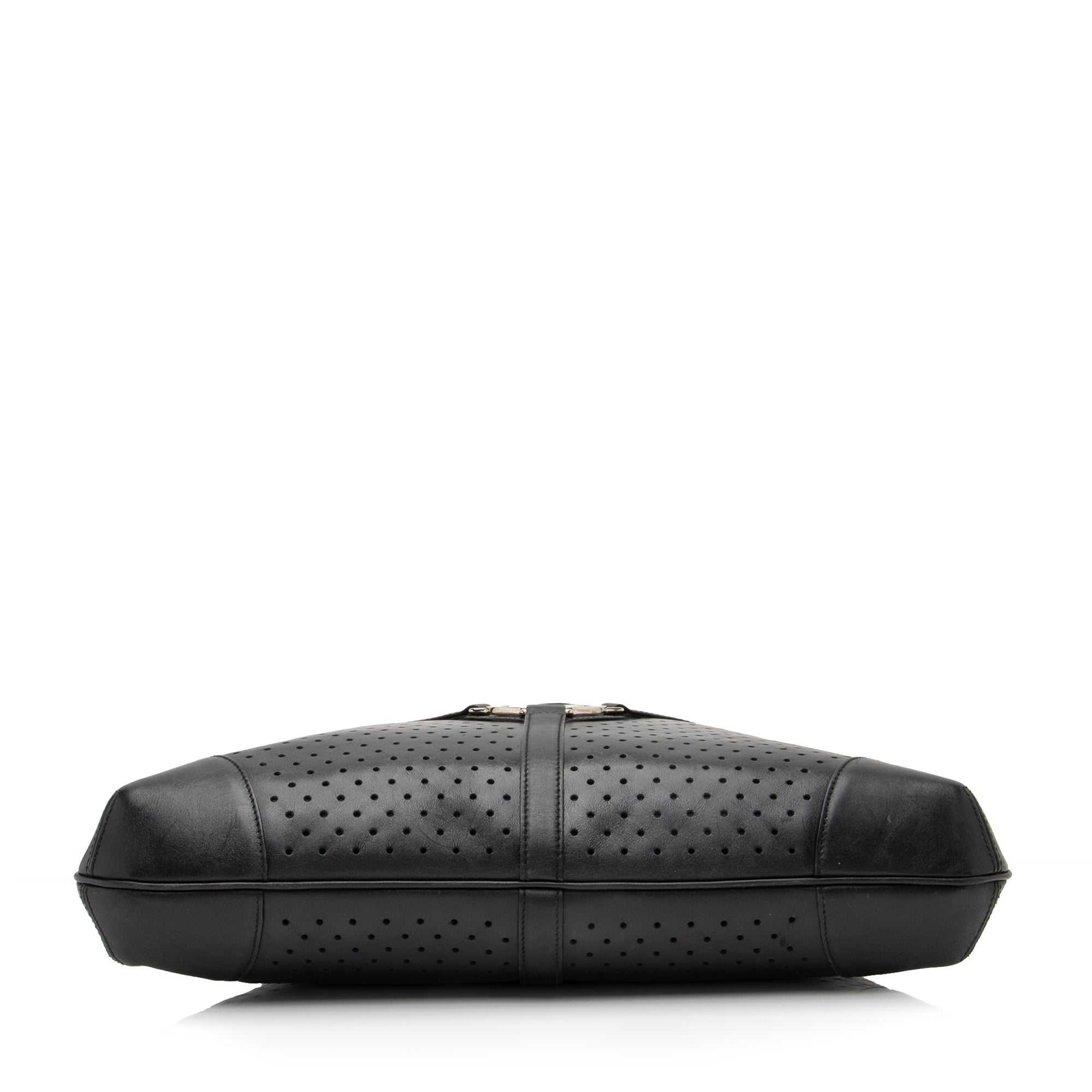 Gucci Perforated Leather Interlocking G Reins Satchel (SHF-23526)