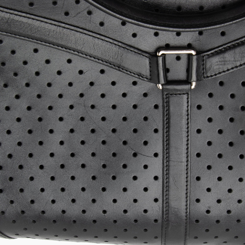 Gucci Perforated Leather Interlocking G Reins Satchel (SHF-23526)