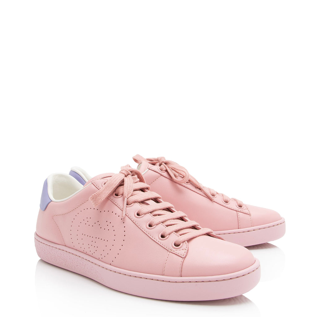 Gucci Perforated Leather Interlocking GG Ace Sneakers - Size 6.5 / 36.5 (SHF-23325)