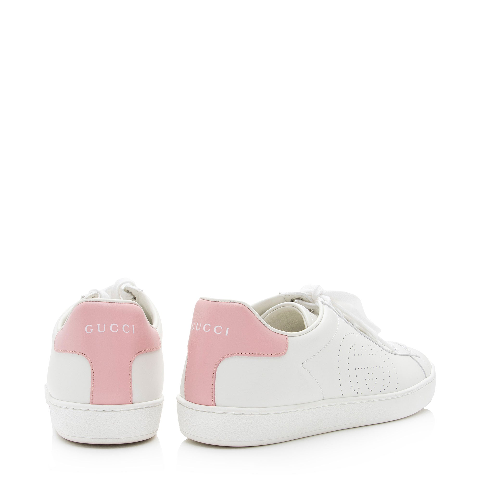 Gucci Perforated Leather Interlocking GG Ace Sneakers - Size 8.5 / 38.5 (SHF-7L64hi)