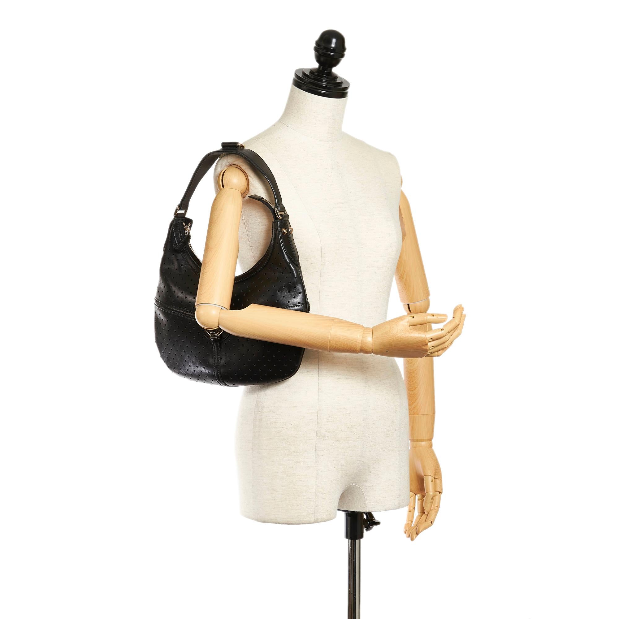 Gucci Perforated Leather Reins Hobo Bag (SHG-33309)