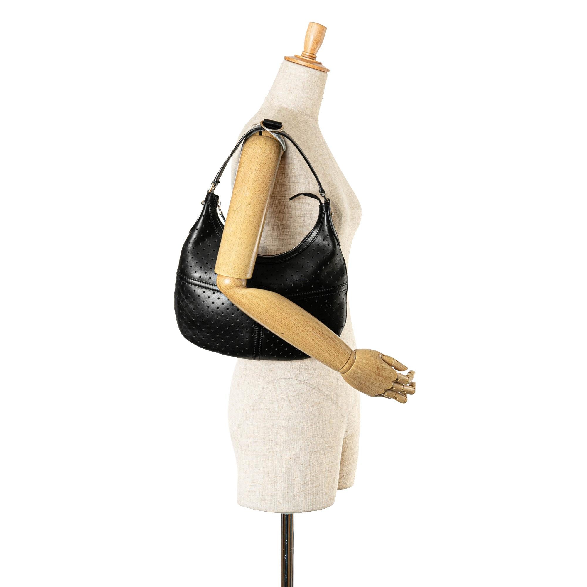 Gucci Perforated Leather Reins Hobo (SHG-MnlrPw)