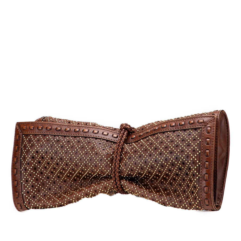 Gucci Perforated Leather Studded Malika Clutch