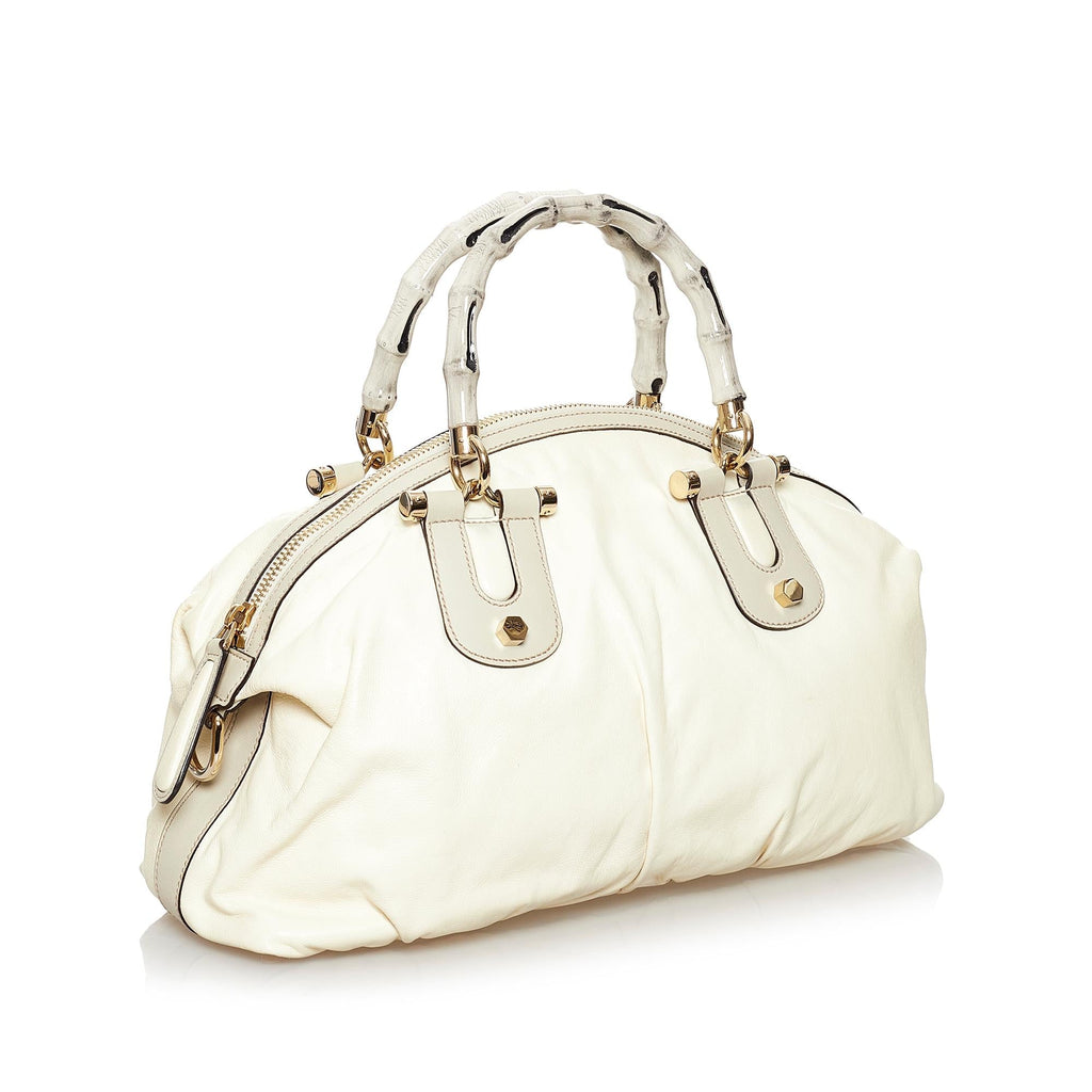 Gucci Pop Bamboo Leather Satchel (SHG-30966)