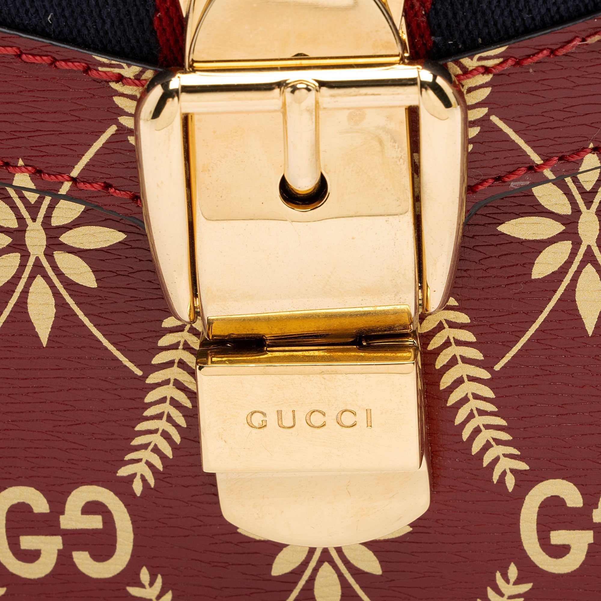 Gucci Printed Calfskin Sylvie Small Shoulder Bag (SHF-9AqYxv)