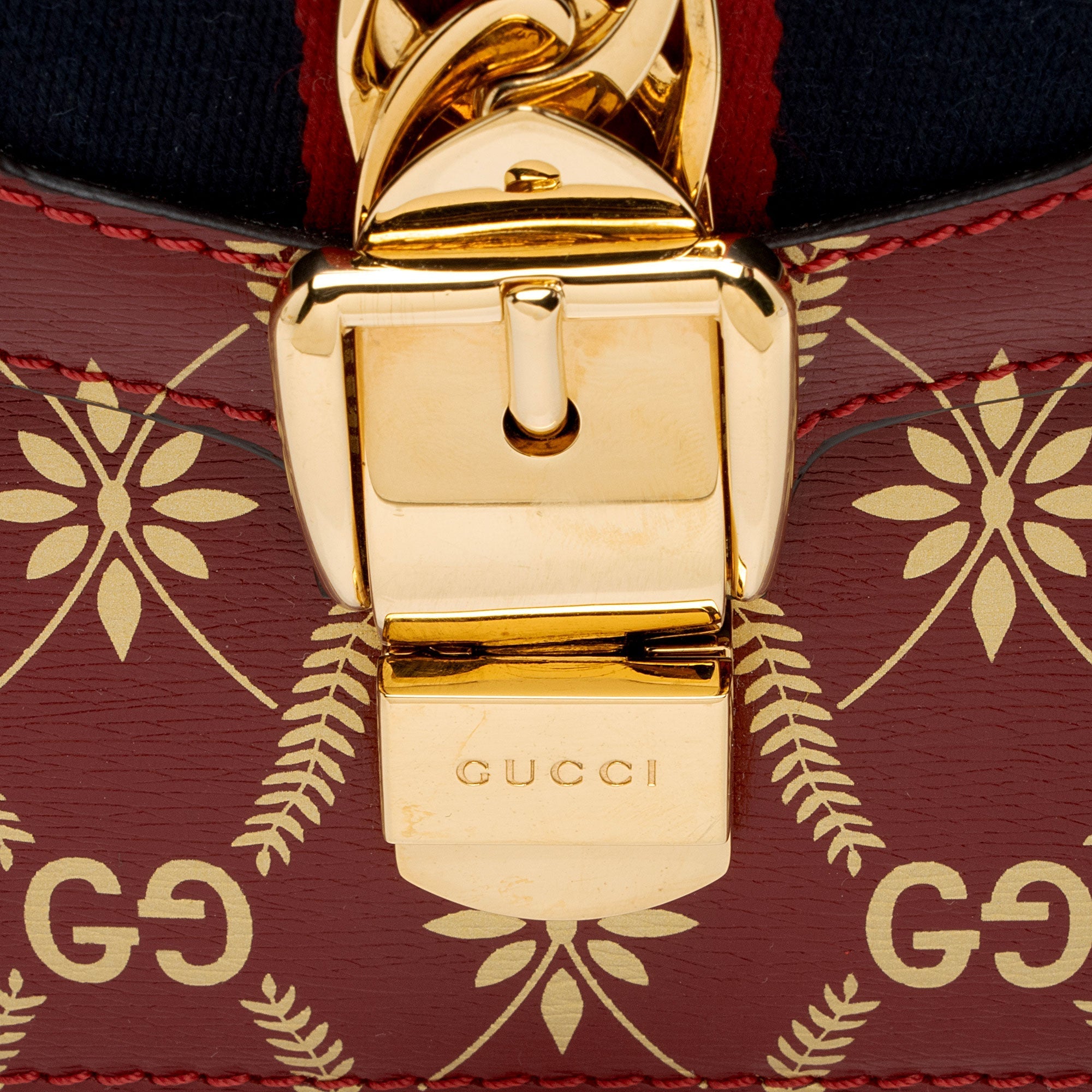Gucci Printed Calfskin Sylvie Small Shoulder Bag (SHF-6FGtNY)