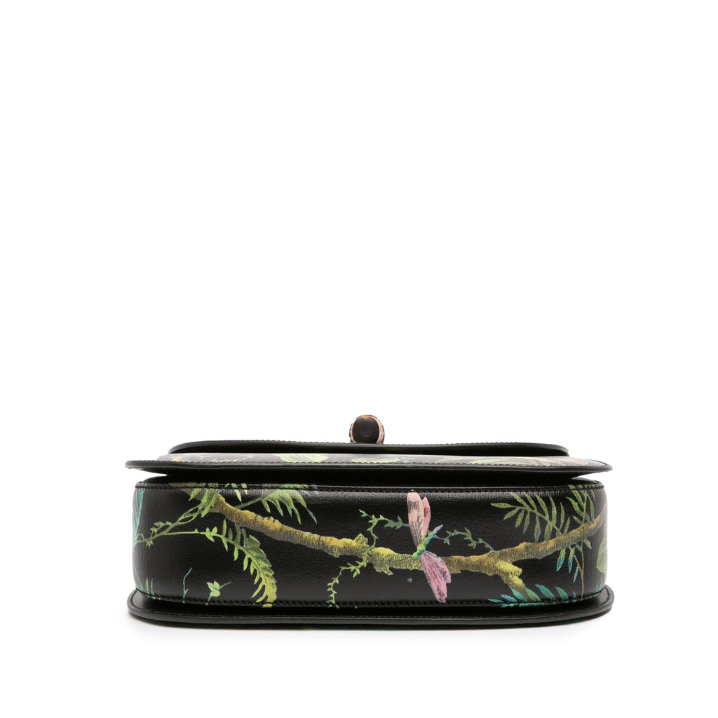 Gucci Printed Calfskin Tropical Bamboo Night Satchel