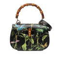 Gucci Printed Calfskin Tropical Bamboo Night Satchel