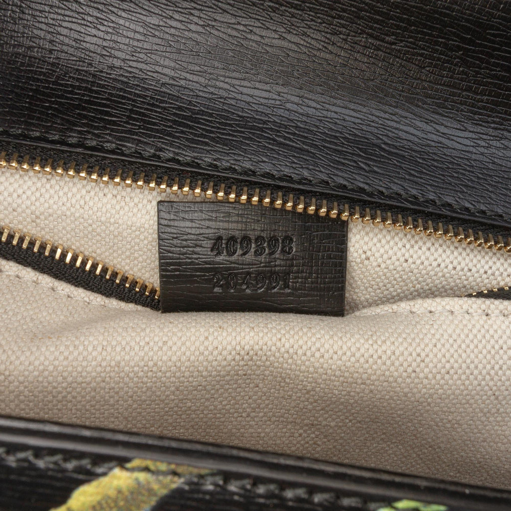 Gucci Printed Calfskin Tropical Bamboo Night Satchel