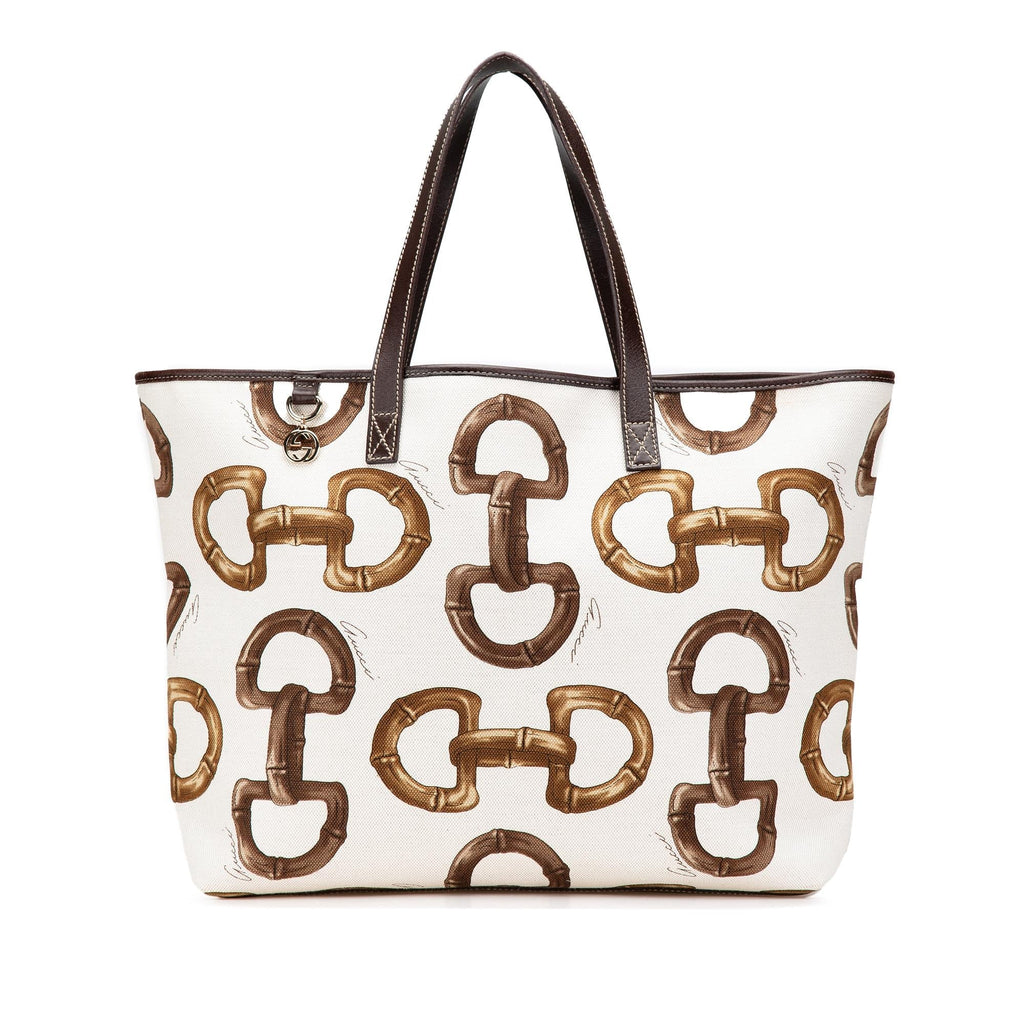 Gucci Printed Canvas Horsebit Tote