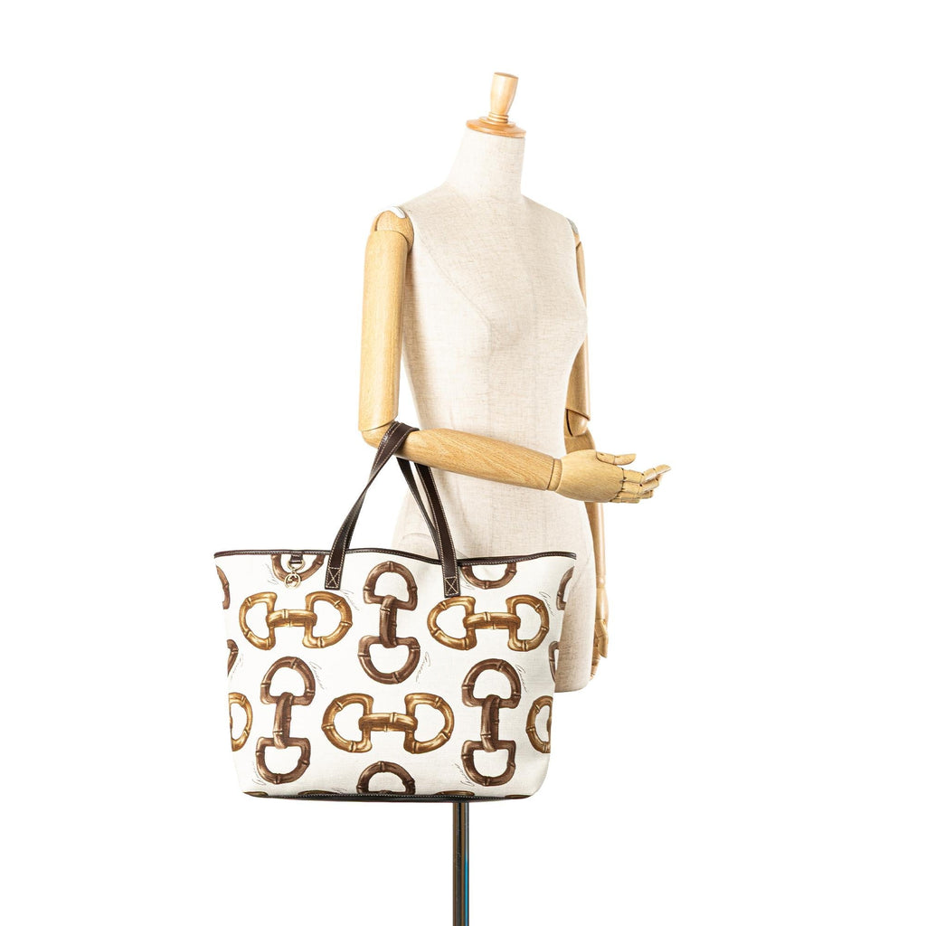 Gucci Printed Canvas Horsebit Tote