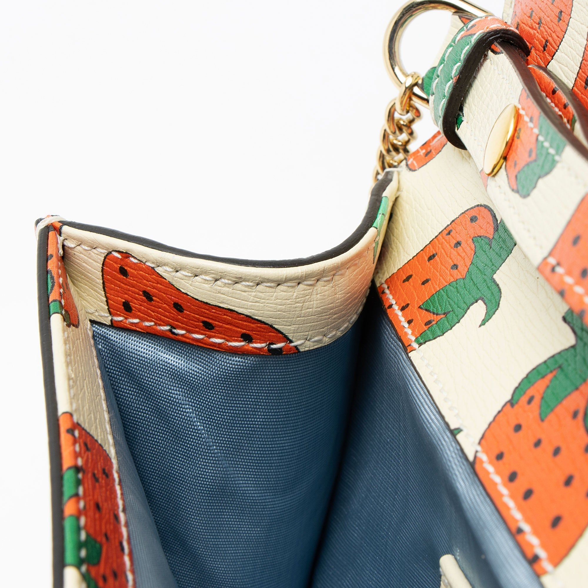 Gucci Printed Leather Strawberry Zumi Mini Shoulder Bag