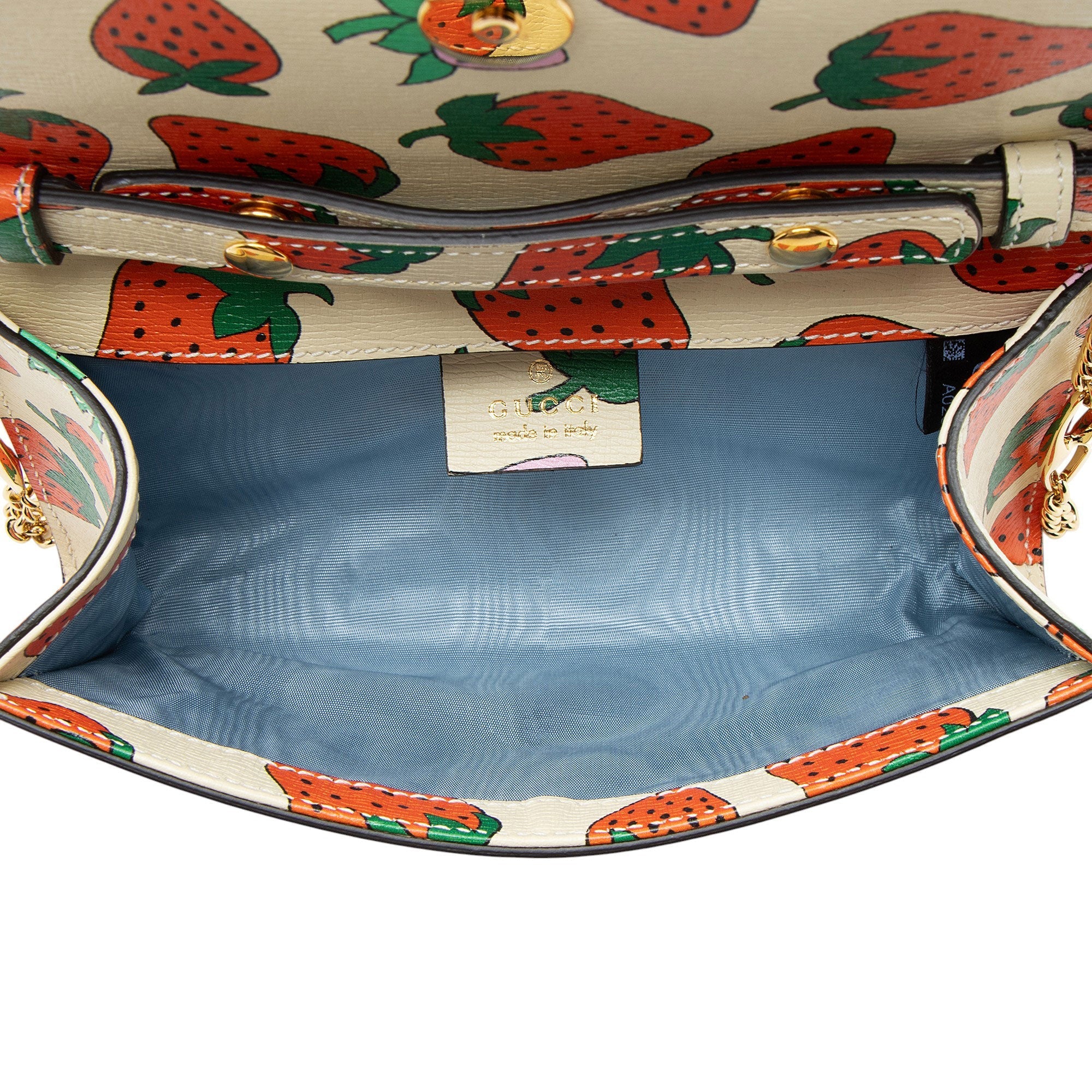 Gucci Printed Leather Strawberry Zumi Mini Shoulder Bag