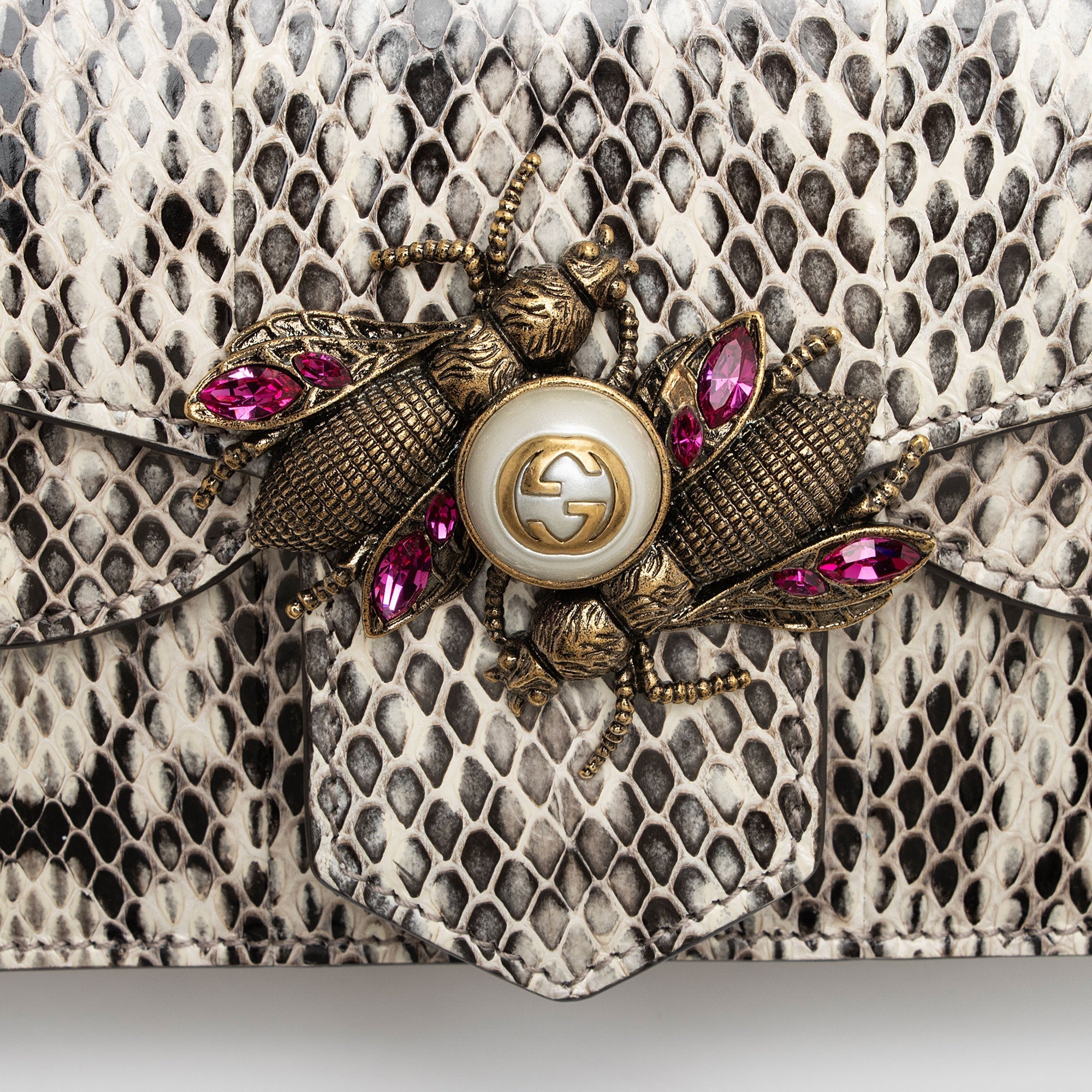 Gucci Python Bee Broadway Mini Shoulder Bag (SHF-oTBA8i)